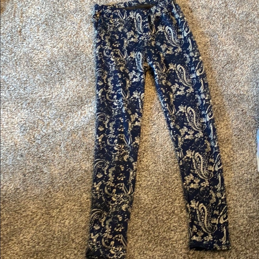 Blue and White Leggings